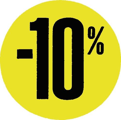 10% rond geel