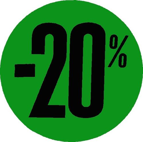 20% korting cirkel groen