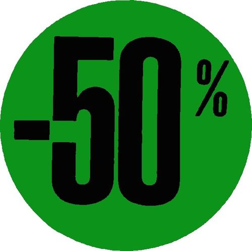 50% korting cirkel groen