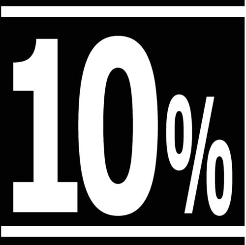 10% korting biljet zwart