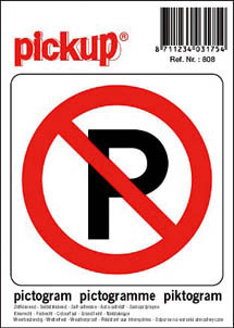 verboden te parkeren sticker