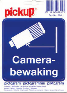 camera bewaking sticker 10 x 10 cm