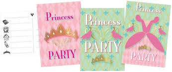 princess uitnodigingen 6 stuks