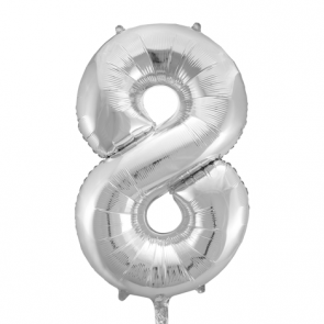 folieballon zilver 8 XL   86 cm