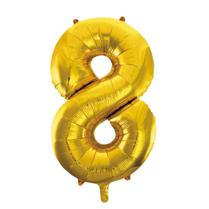 folieballon goud 8  XL    86 cm