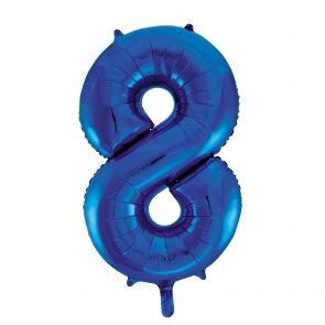 folieballon blauw 8  XL 86 cm
