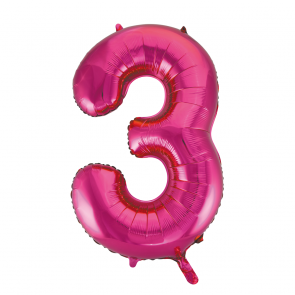 folieballon pink 3  XL  86 cm